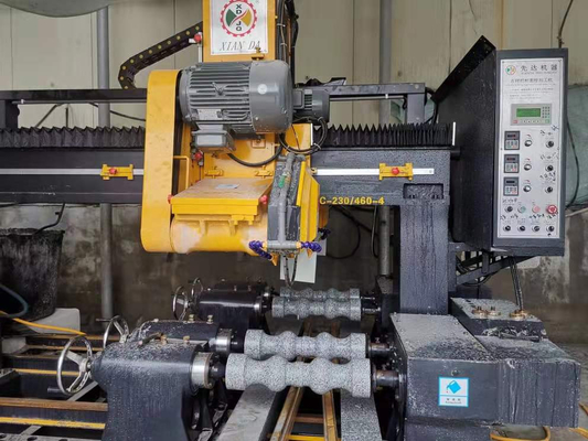 গুণ  PLC / CNC Four Pcs Baluster Cutting Machine For Pillar，column Base And Column Caps Roadblock কারখানা