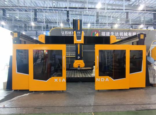 5 অক্ষ CNC রাউটার সঙ্গে 20 kW BT40 স্পিন্ডল ট্রু 5-অক্ষ যুগপত নিয়ন্ত্রণ এবং নির্ভুল পাথর কাটার জন্য হাইব্রিড টেবিল ডিজাইন