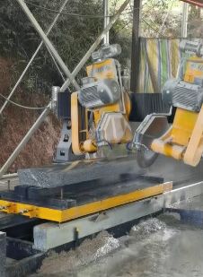 CNC Twin Blade Stone Arc Chamfering Machine for Granite & Marble 45° উচ্চ নির্ভুলতা