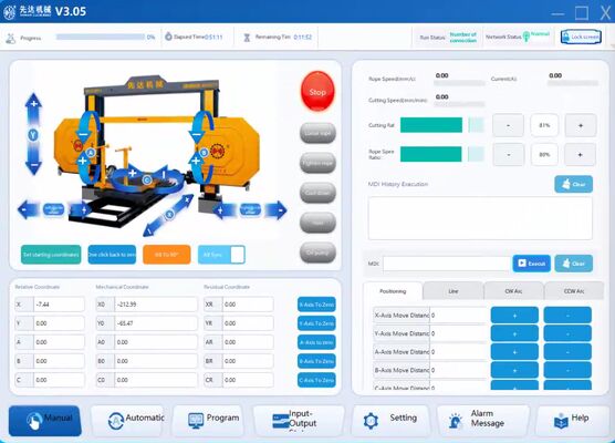 স্মার্ট সিএনসি ডায়মন্ড ওয়্যার স স্টোন কাটিং মেশিন বিয়ারিং ফোর স্পিন্ডেল লিংকেজ উচ্চ স্থিতিশীলতা ইঞ্জিন গ্রানাইটের জন্য উচ্চ নিরাপত্তা