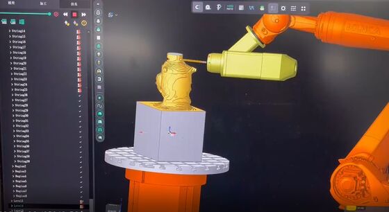 ৬ অক্ষের সিএনসি রোবট স্টোন কাটার মেশিন ইন্টারপোলাইড কন্ট্রোল এবং বিটি৪০ স্পিন্ডল সহ ৩১০০ মিমি পর্যন্ত বড় আকারের খোদাইয়ের জন্য