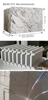 2000mm*2500mm*1200mm সর্বোচ্চ প্রসেসিং আকারের, 7.5kw প্রধান মোটর এবং 20-40m/s তারের গতির সাথে ফোমযুক্ত সিরামিক ডায়মন্ড ওয়্যার সি মেশিন