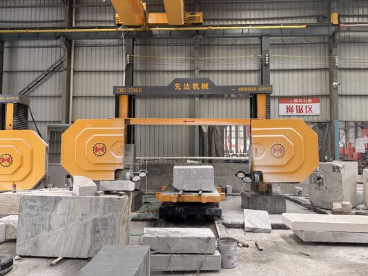 XIANDA CNC-2500SA উচ্চ-নির্ভুলতা CNC ডায়মন্ড ওয়্যার সেগ মেশিন 20 টন লোড ক্ষমতা এবং পাথর প্রোফাইলিং জন্য 360 ডিগ্রী Servo ঘূর্ণন টেবিল সঙ্গে
